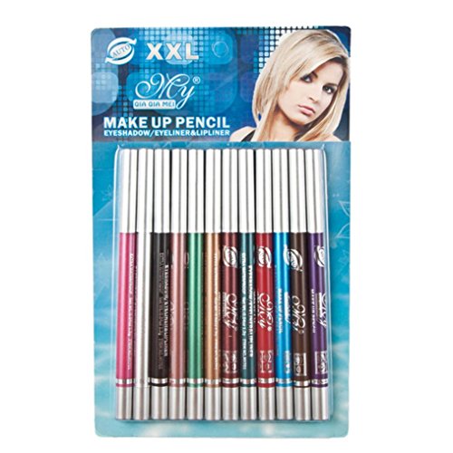 Delineador de ojos,Internet 12Pcs delineador de ojos sombra de ojos colorido de larga duración