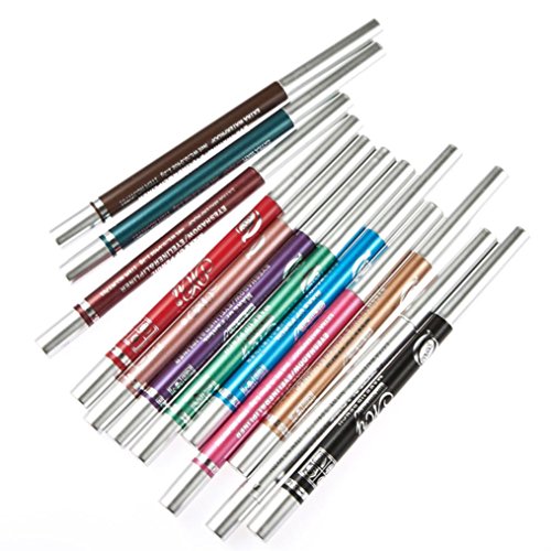 Delineador de ojos,Internet 12Pcs delineador de ojos sombra de ojos colorido de larga duración
