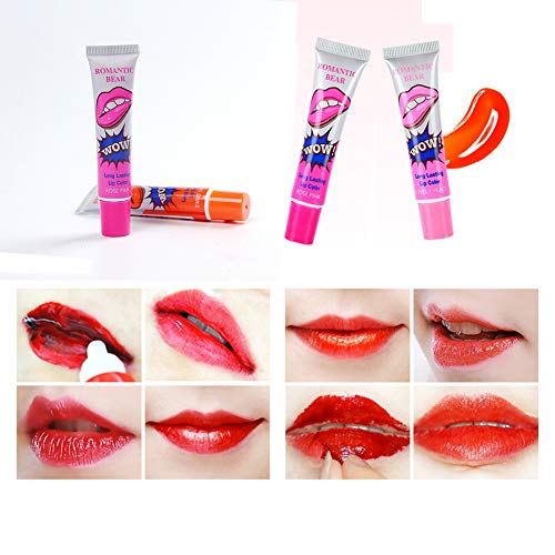 Demarkt 6 colores de maquillaje a prueba de agua y dura más tiempo Efecto Brillo Labial Líquido de belleza de labios de color del tatuaje mágico mascarilla exfoliante Tinte Brillo de labios