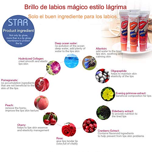 Demarkt 6 colores de maquillaje a prueba de agua y dura más tiempo Efecto Brillo Labial Líquido de belleza de labios de color del tatuaje mágico mascarilla exfoliante Tinte Brillo de labios