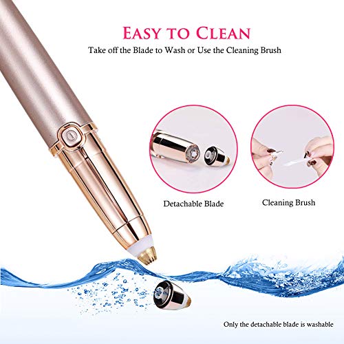 Depiladora de Cejas, Eléctrica Depiladora Facial Mujer, Recortador de Vello Nariz/Orejas, Luz LED Incorporada, USB Recargable, Eyebrows Trimmer