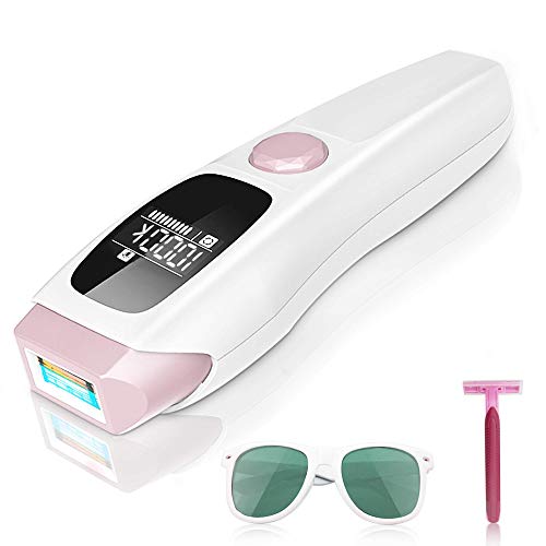 Depiladora de Luz Pulsada, IPL 1.000.000 Pulsaciones permanentes de Depilación Indolora Depiladora profesional en 10 Niveles y 2 Modos con Pantalla LCD para Hombres y Mujeres