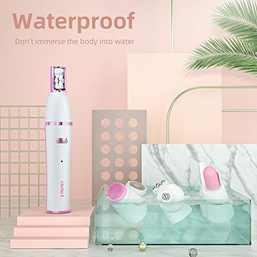 Depiladora Mujer Afeitadora eléctrica inalámbrica Recortador Rostro Multifunción 7 en 1 Cepillo Limpieza facial Masajeador Manicura Uñas ELEHOT