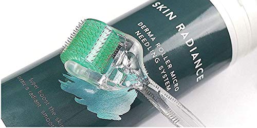 Dermaroller 1.0mm Por Skin Radiance UK - Rodillo Facial - Resultados increíbles contra las arrugas, manchas de edad, acné y cicatrices, exfoliación profunda para producir piel más claro!
