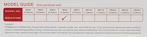 Dermaroller - Rollo agujas - agujas de 0,5 mm Micro 540 - Reduce las imperfecciones de la piel: acné, cicatrices profundas, estrías,