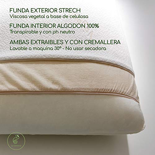 Desconocido Almohada Visco Vegetal 100% ECOLÓGICA Fabricada en la CEE (60_x_60_cm)