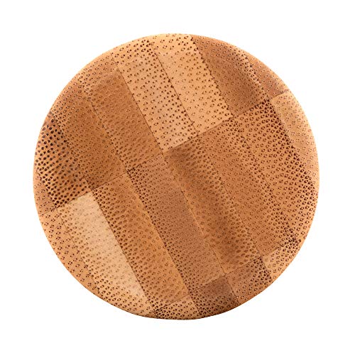 Desconocido Botella Fabricada en Cristal y tapón de bambú de 500 ml de Capacidad con Funda de Silicona.