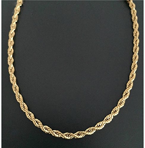 Desconocido Cadena de Oro Pulsera/Tobillera 3 mm Real 14 K Chapado en Oro de Corte de Diamante Cadena de la Cuerda con un Hecha en Estados Unidos.