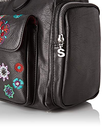 Desigual Bag Rep Nanit London, Bandolera para Mujer, Negro (Negro), 15.5x25.5x32 cm (B x H x T)