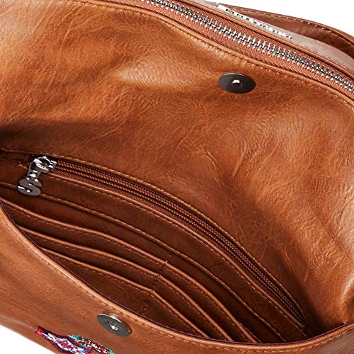 Desigual Loverty, Bolso Para Mujer. 24x16x29,5 cm U Marron