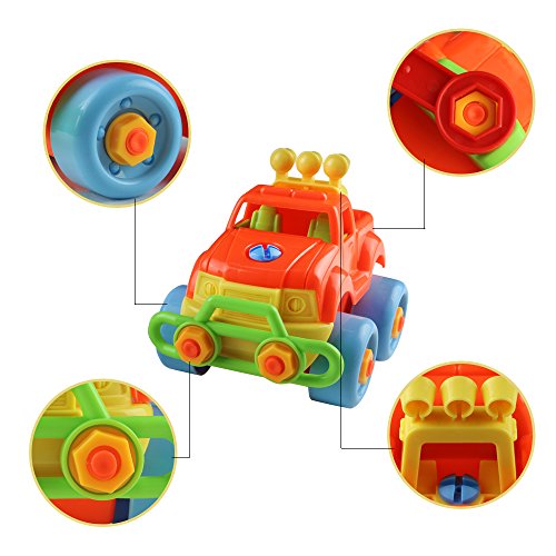 Desmontar y Ensamblar Coches de Construcción Juego de Construcción Coches de Montar niño Navidad Regalo Juguetes niños 3 años Niño y Niña