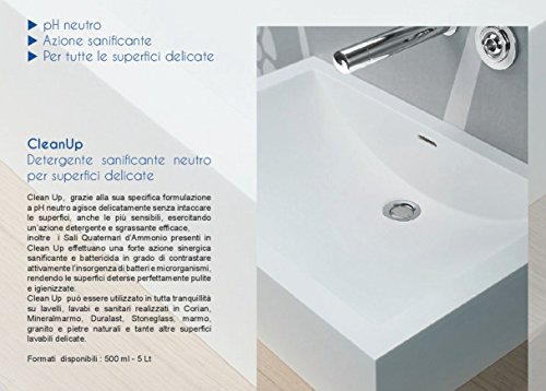 Detergente neutro para superficies de corian y delicadas, antiséptico para superficies delicadas. Clean Up de 500 ml
