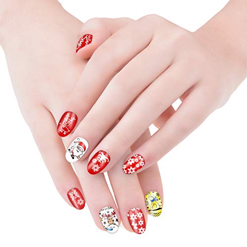 Dewel Nail Art Stamping Placas Estampacion Uñas para Manicura con Sello de Silicona Diseño para Navidad