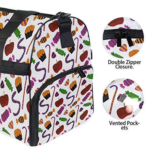 DEZIRO Bolsa de Viaje de 45 L, para Halloween, Truco o Trato, Bolsa Grande para Fin de Semana con Compartimento para Zapatos