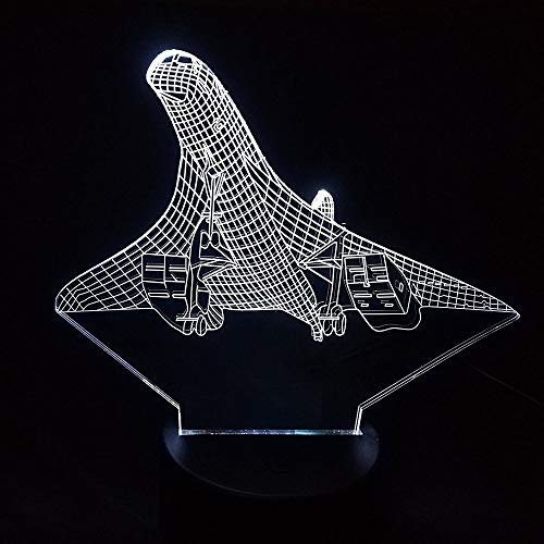 DFDLNL 7 Colores 3D ilusión visión avión avión luz Nocturna Escritorio lámpara de Mesa USB bebé sueño iluminación hogar Desodorante