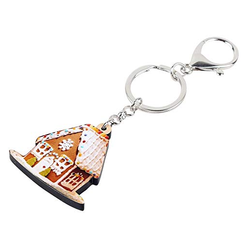 DFGHU Animal Personalizado Acrílico Navidad Dulce Pastel Casa Llaveros Bolsa De Coche Monedero Llaveros Encanto Regalo para Niña Dama Fiesta Decoraciones para Fiestas