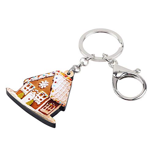 DFGHU Animal Personalizado Acrílico Navidad Dulce Pastel Casa Llaveros Bolsa De Coche Monedero Llaveros Encanto Regalo para Niña Dama Fiesta Decoraciones para Fiestas