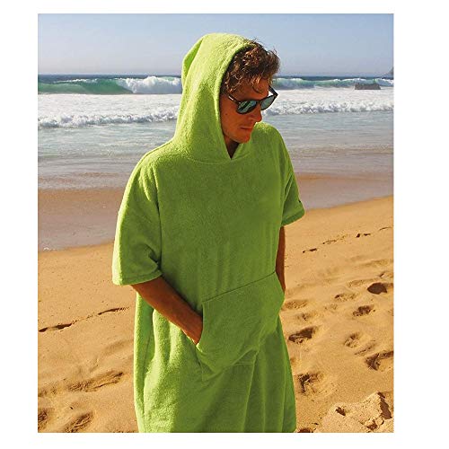DHestia - Toalla Poncho Adulto de Surf y Playa de Algodón 100%. con Capucha y Bolsillos. (Azúl Royal, Talla Adulto)