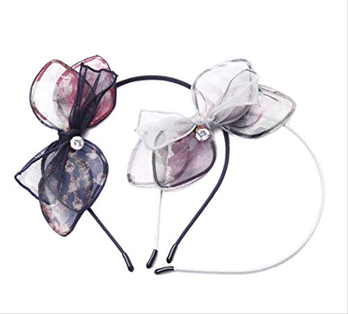 Diadema diadema de diamantes de imitación fina para mujer adulta pelo rizado simple wild card net diadema delgada roja A