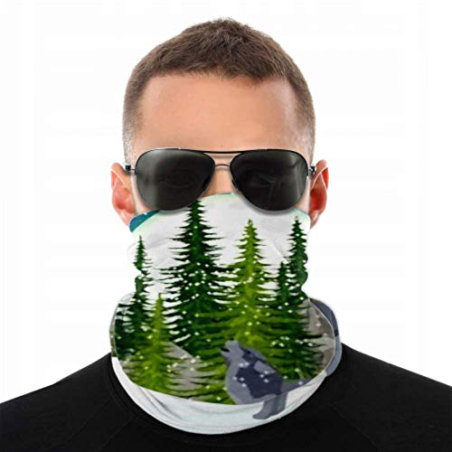 Diademas mágicas multifuncionales, Lobo aullidos Moon Spruce Forest Stones Headwear al Aire Libre Bandana Sports Scarf Tube UV Mascarilla para Entrenamiento Yoga Running Riding Outdoor Magic Scarf