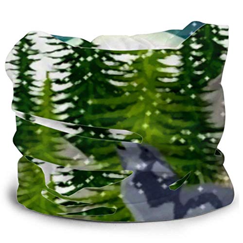 Diademas mágicas multifuncionales, Lobo aullidos Moon Spruce Forest Stones Headwear al Aire Libre Bandana Sports Scarf Tube UV Mascarilla para Entrenamiento Yoga Running Riding Outdoor Magic Scarf