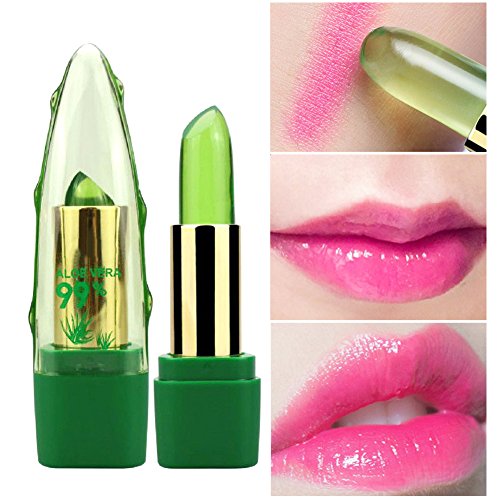 Diafrican Labios hidratantes Pintalabios, Labial Orgánico de La Jalea de Vera del Aloe Labios, Lápiz Labial Brillo de Labios Impermeable Duradera Maquillaje, Aloe Labios Hidratantes Pintalabios