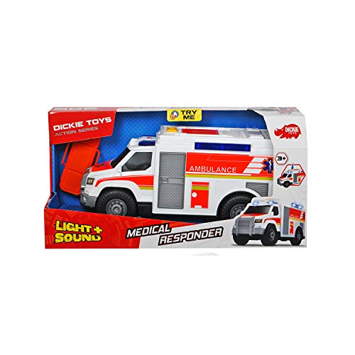 Dickie Toys Action Series - Ambulancia con Luz y Sonido, para Niños a partir de 3 Años - 30 cm
