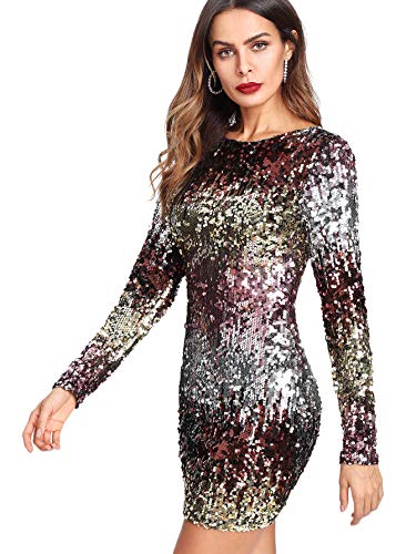 DIDK Vestidos de Fiesta para Mujer Vestidos con Lentejuelas de Moda para Mujer Faldas Atractivas de Noche