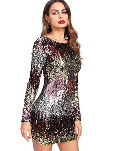 DIDK Vestidos de Fiesta para Mujer Vestidos con Lentejuelas de Moda para Mujer Faldas Atractivas de Noche