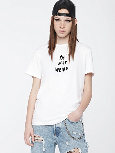 Diesel T-Flavia-B Camiseta, Blanco (100 100), Large (Tamaño del Fabricante:L) para Mujer