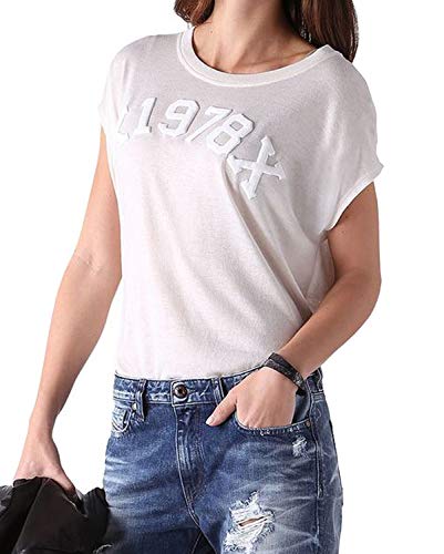 Diesel T-Zola-S T-Shirt Camiseta Mujer (XS, Crema)