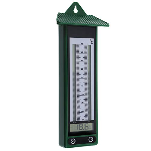 Digital max min termómetro diseño clásico en verde -40 A + 50 °C