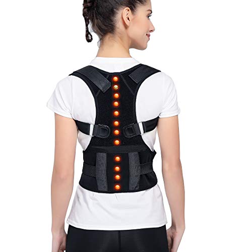 DINOKA Corrección de Postura, Ajustable Corrector de Postura Espalda para Hombres y Mujeres(Negro, L)