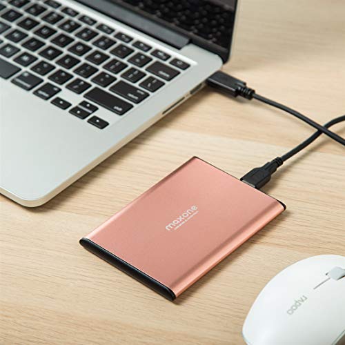 Disco duro externo Portátil 160GB - 2.5" USB 3.0 Ultrafino Diseño Metálico HDD para Mac, PC, Laptop, Ordenador, Smart TV, Chromebook - Rose Pink