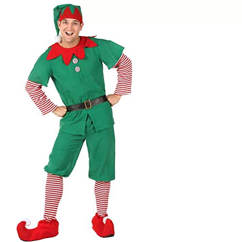 Disfraz de Duende de Navidad para Hombres, Mujeres y niños Navidad, Carnaval y Cosplay (170cm, Hombres)