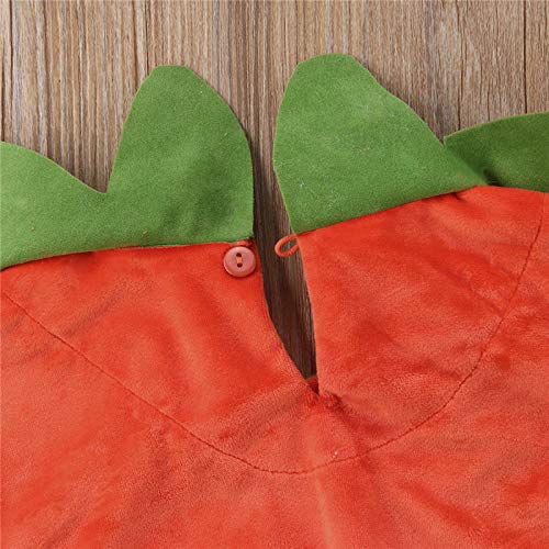 Disfraz Halloween Bebé Conjunto Traje 2 Piezas Mameluco de Calabaza sin Manga + Sombrero Ropa Niñas para Fiesta Fotografía (Naranja, 6-12 Meses)