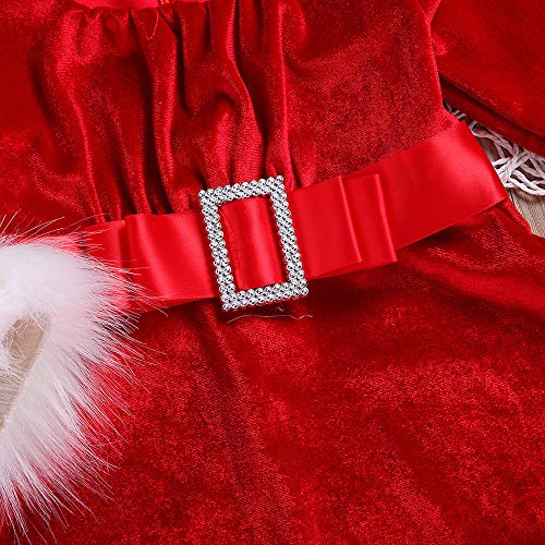 Disfraz Navidad Bebe Niña 1-5 años Franela Vestido de Princesa Ropa Navidad Niñas