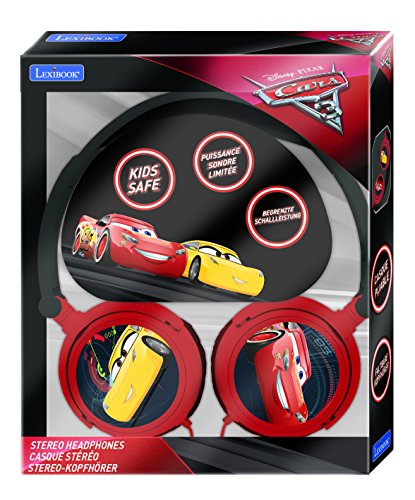Disney Cars Cascos Estèreo con Diadema Ajustable Y Plegable, Color Rojo, 20X16.8X7.3 cm (Lexibook HP010DC)