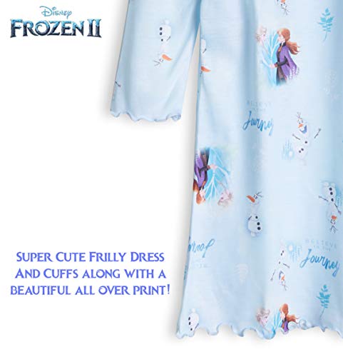 Disney Frozen - Camisón de 2 niñas con Anna y Elsa, manga larga Super Soft Kids Pijama de princesa oficial, regalos para niñas de 3 a 12 años