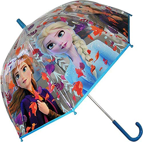 Disney Frozen Transparente Campana 19' 2 Paraguas Acampada y Senderismo Infantil, Juventud Unisex, Multicolor (Multicolor), Talla Única