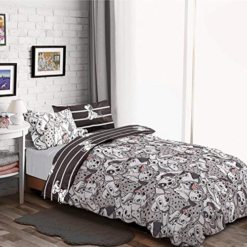 Disney Set funda nórdica y funda de almohada (algodón), color gris