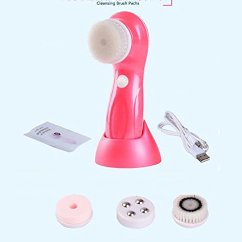 Dispositivo De Limpieza De Carga Limpiador De Poros Lavado Mejora De Artefacto Mejora Positiva Y Negativa Cepillo De Lavado De Rotación, Rojo, Rosa (6 * 8 * 16.6CM),Red