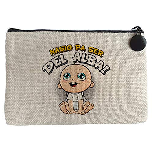 Diver Bebé Monedero nacido para ser del Alba Albacete fútbol - Beige, 15 x 10 cm