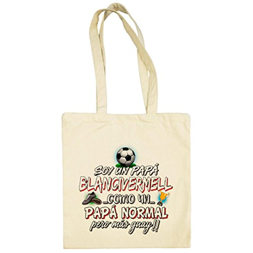 Diver Camisetas Bolsa de tela soy un papá Blancivermell como un papá normal pero más guay - Beige, 38 x 42 cm