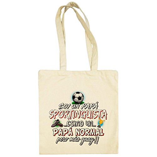 Diver Camisetas Bolsa de tela soy un papá Sportinguista como un papá normal pero más guay - Beige, 38 x 42 cm