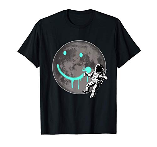 Divertido Pulverizador Astronauta Graffiti Sonrisa Planeta Camiseta