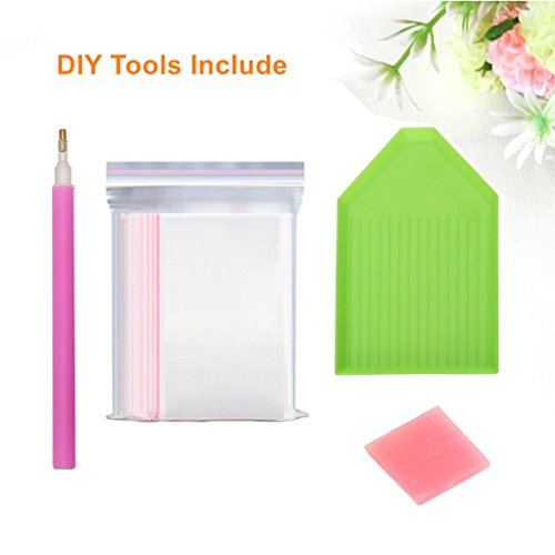 DIY 5D - Kit de pintura de diamante por número de diente de león, taladro completo, estrás bordado de punto de cruz, imágenes para manualidades para decoración de la pared del hogar, 30 x 30 cm