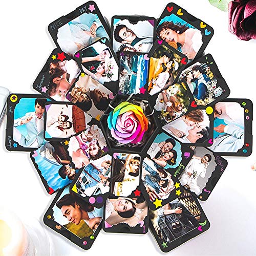 DIY Explosion Box, Hexagonal Multi-Layer Surprise Gift Box Love Memory DIY Scrapbooking Photo Album for Wedding Christmas Festival
