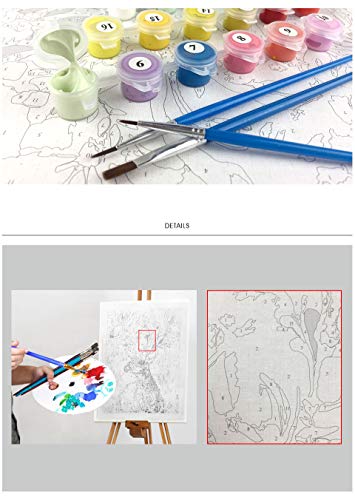 DIY Pintar por números Ocupado Ciudad Pintura al óleo Pintura por números Kits para niños adultos50x40cm（20X16inch） Pintura sin Marco