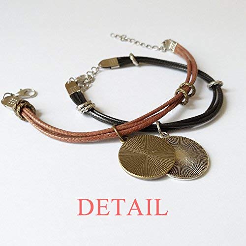 DIYthinker Pulsera del Amor del día de San Valentín Rojo de Labios Cuerda Doble Sistema de Cuero Pulsera de Pareja